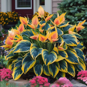 Хоста Флейм Данс купить по цене от 650р. в интернет-магазине «Посадика» с доставкой почтой в в Добрянкае и по всей России – [изображение №1].